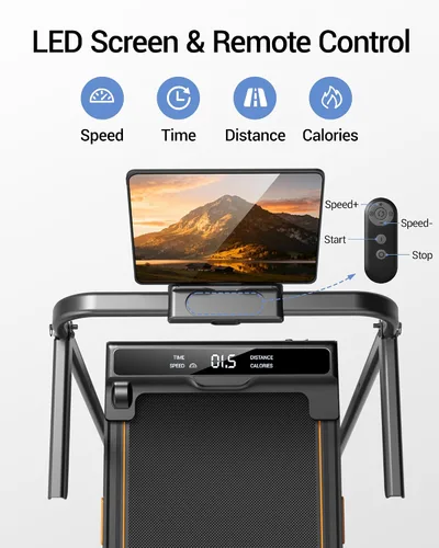 Vista 11 de 16% Incline Walking Pad Treadmills for Home Small, 4-in-1 Under Desk Treadmill with Handles, Foldable Treadmill with 2.5 HP Quiet Brushless, 330 LBS
