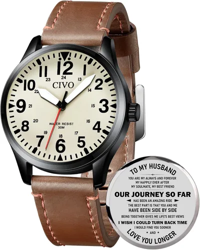 Vista 12 de CIVO Military Watch for Men Waterproof: Analog Mens Watches Classic- Field Wrist Watches for Man