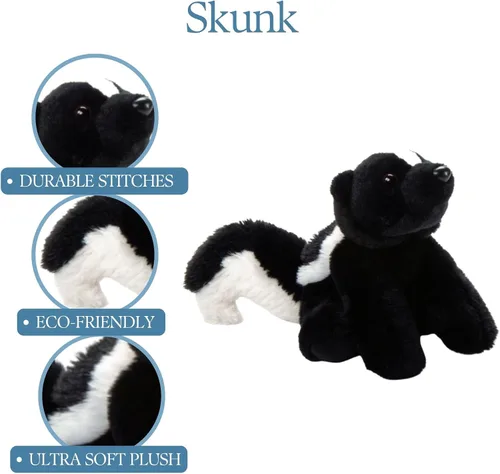 Vista 9 de The Petting Zoo Skunk - Peluche de animales de peluche, regalos para niños, animales salvajes de la vida silvestre, juguete de peluche Skunk de 9