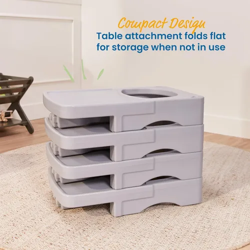 Vista 5 de ECR4Kids Accesorio de escritorio para silla Tri-Me de plástico multiusos 3 en 1 para interiores y exteriores, muebles para niños, gris claro