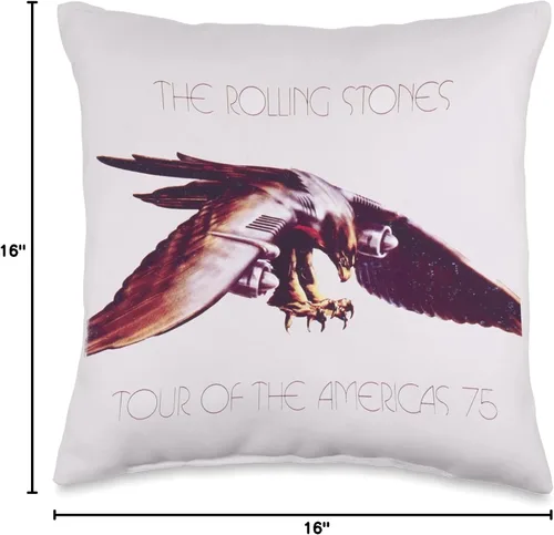 Vista 4 de The Rolling Stones - Almohada oficial de gira de las Américas 75, 16.0 x 16.0 in, multicolor