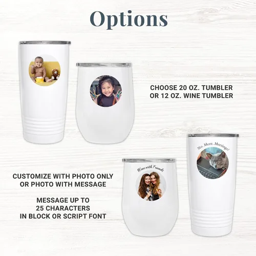 Vista 4 de Let's Make Memories Vaso de vino aislado perfecto con imagen personalizada - Foto/mensaje - Para ella