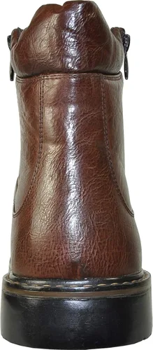 Vista 8 de bravo! Botas de invierno para hombre DEAN con forro de piel y doble cremallera, color negro y marrón, Marrón