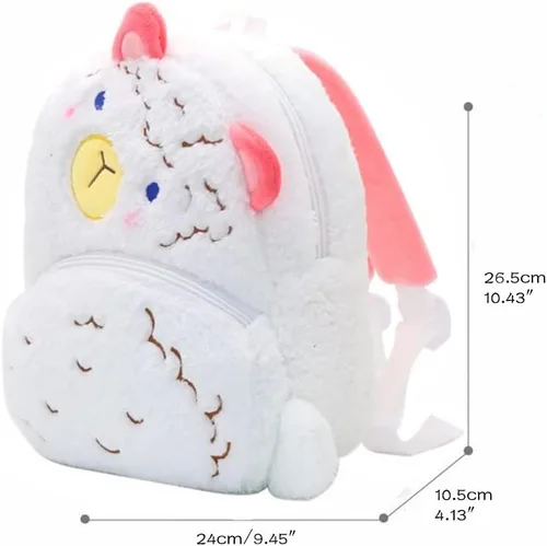 Vista 6 de Mochila para niños y niñas, bonita bolsa de felpa suave para niños pequeños de dibujos animados de animales pequeños, mini mochila pequeña
