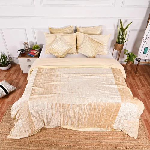 Vista 6 de Funda de edredón de terciopelo sólido ultra-luxe, ropa de cama boho UO, funda de colcha Donna, juego de edredón de 3 piezas, juego de cama de Aqua