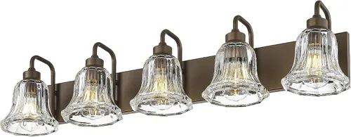 Vista 9 de zeyu Accesorios de Iluminación para Baño en Bronce Aceitado, Lámpara de Tocador de Baño de 2 Luces, Apliques de Pared Estilo Granja de 12.5 Pulgadas
