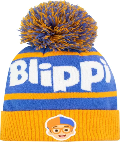 Vista 2 de Blippi Conjunto de gorro y guantes de invierno para niños, color azul, talla única, Azul