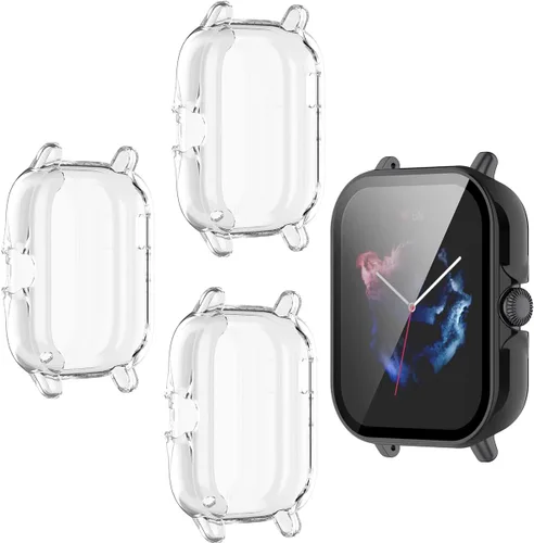 Vista 9 de TenCloud Carcasas compatibles con Amazfit GTS 3 Smartwatch hombres mujeres reloj caso TPU suave cubierta parachoques parachoques cubierta para Negro