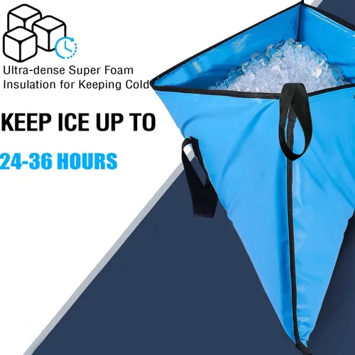 Vista 3 de Bolsa enfriadora térmica Buffalo Gear para peces, 40x18 pulgadas 48x18 pulgadas, a prueba de fugas, bolsa portátil impermeable, mantiene el hielo