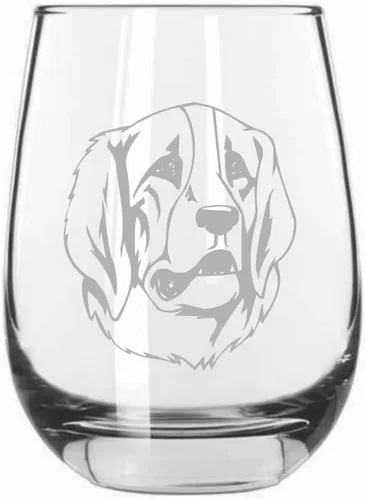 Vista 61 de Shar Pei (chino) - Vaso de vino sin tallo grabado para perro, 15.25 onzas