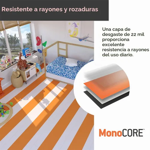 Vista 5 de Lucida Surfaces Azulejos de vinilo de lujo Pisos entrelazados para instalación de bricolaje Tablones de aspecto de color sólido Creamsicle