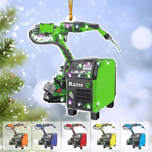 Vista 23 de Adornos de soldador personalizados, adorno de árbol de Navidad con nombre personalizado, regalo perfecto para soldador