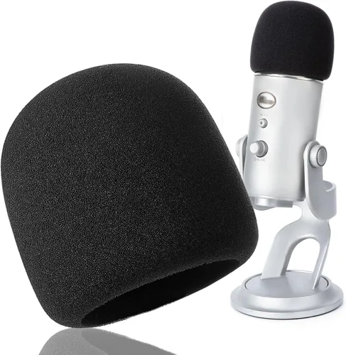 Vista 9 de Blue Yeti - Soporte para micrófono con cubierta de espuma, soporte de brazo de tijera de suspensión y filtro de parabrisas para micrófono