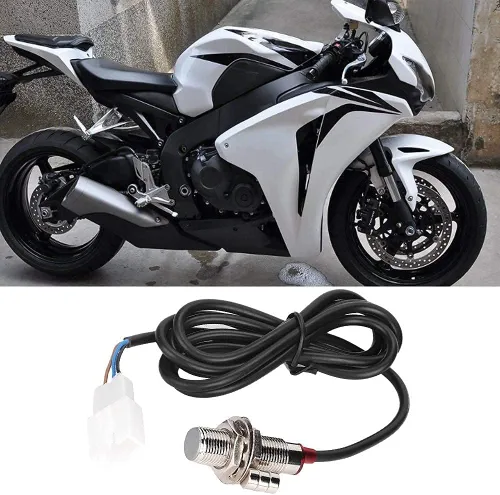 Vista 2 de Aramox Cable del velocímetro de la motocicleta de Digitaces, sensor del odómetro del tacómetro con 3 imanes