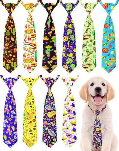 Vista 33 de PET SHOW Paquete de 10 corbatas para perros de feliz cumpleaños, XS