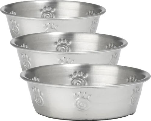 Vista 7 de PetRageous 13097 Fiji - Cuenco para perro de acero inoxidable antideslizante apto para lavavajillas, capacidad de 1.75 tazas, 5.5 pulgadas