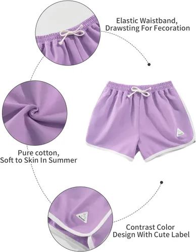 Vista 33 de Rolanko Pantalones cortos activos de delfín para niñas, paquete de 3 unidades, ciclismo, correr, verano, playa, atletismo, deportes, 4-14 años