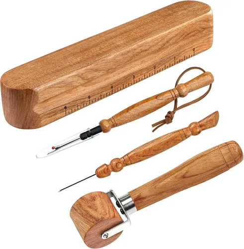 Vista 7 de Savina Rodillo de costura y estilete para coser/acolchar – Rodillo de prensado de madera, mango fácil de agarrar – Juego de herramientas