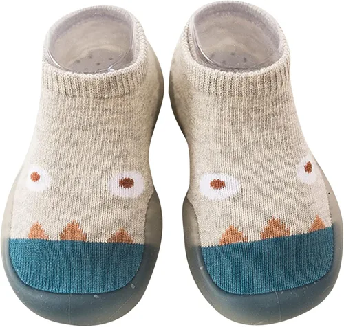 Vista 3 de Calcetines de punto para bebés y niñas, zapatos de suela de goma de dibujos animados, zapatos de zapatos para niños pequeños, zapatos de primera