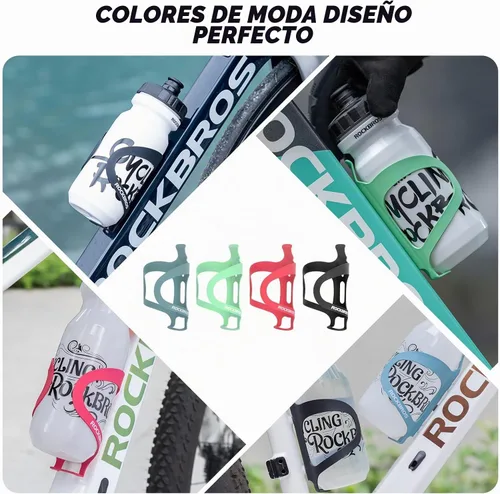 Vista 7 de ROCKBROS Portabidón para botella de agua para bicicleta, color negro