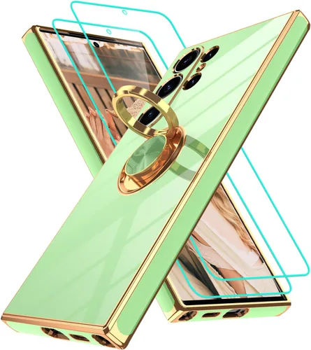 Vista 227 de Funda para Motorola Moto G 5G 2024: Funda Moto G Play 5G 2024 con 2 piezas de protectores de pantalla, soporte de anillo de rotación de 360°