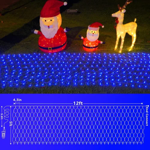 Vista 3 de Paquete de 2 luces LED de red azul de 360