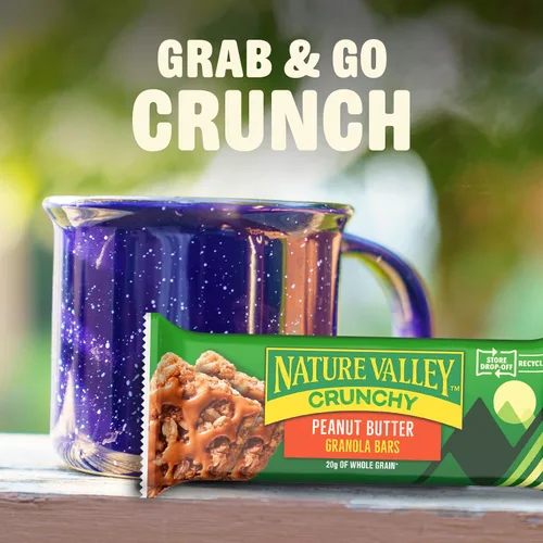 Vista 7 de Nature Valley - Barras de granola crujientes, mantequilla de maní, 12 unidades, 8.94 onzas (6 sobres) Avena integral con mantequilla de maní
