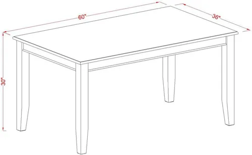 Vista 10 de East West Furniture DUEN5-MAH-66 - Juego de mesa de comedor de 5 piezas para 4 personas, incluye una mesa de cocina rectangular y 4 sillas