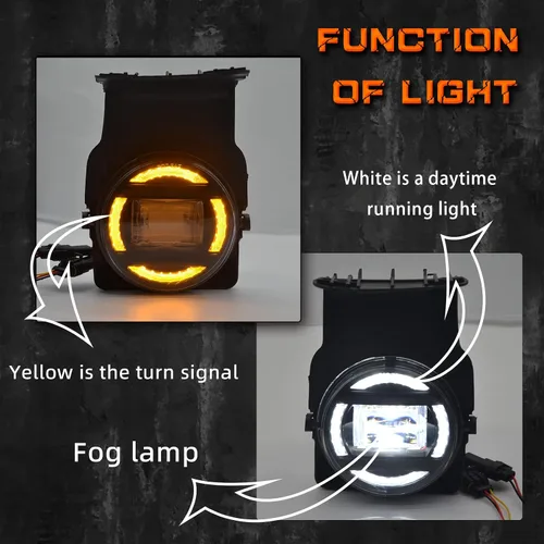 Vista 2 de Luces antiniebla LED y DRL compatibles con GMC Sierra 1500 2500 3500 de 2003-2006, 1 par de luces antiniebla delanteras con luces de circulación