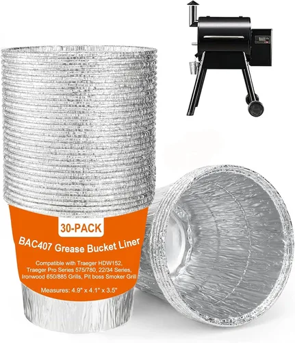Vista 9 de Accesorios para plancha compatibles con Blackstone Griddle – Forros desechables de papel de aluminio para recogedor de grasa para Blackstone 17, 22