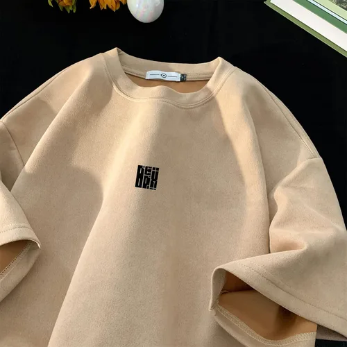 Vista 5 de Camiseta de manga corta con cuello redondo para hombre, ropa de calle Harajuku