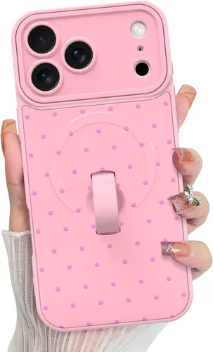Vista 79 de KANGHAR Compatible con iPhone 17 Pro Case Spot Pattern - Negro Mancha rosada negra