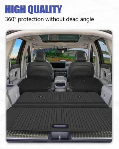 Vista 3 de Fundas para maletero con respaldo para Hyundai Ioniq 9, accesorios 2026 con gancho y asa, tapete de cajuela trasera, protector de respaldo