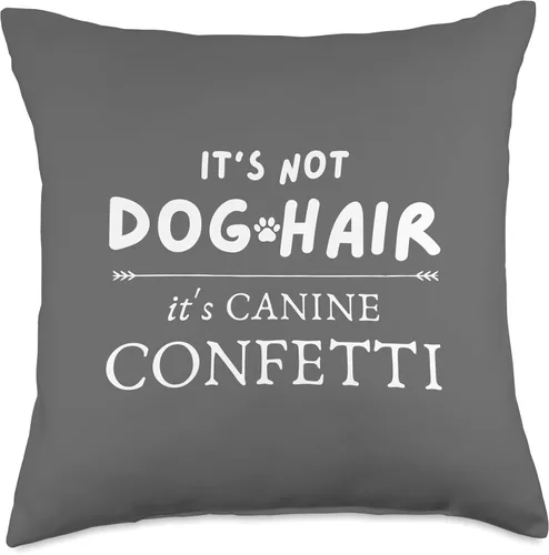 Vista 5 de jovy fits Hair It's Canine Confetti Divertida almohada de regalo para perro, 16 x 16 pulgadas, multicolor