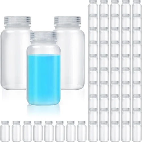 Vista 42 de Tatuo 6 piezas 30 ml 1 oz botellas de reactivo de polipropileno de plástico con tapas de rosca, envases de muestra transparentes de PP con tapa
