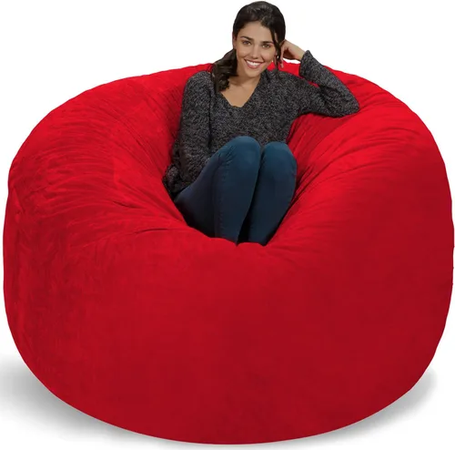 Vista 23 de Chill Sack Bean Bag Funda para silla, 3 pies, microgamuza - Oliva