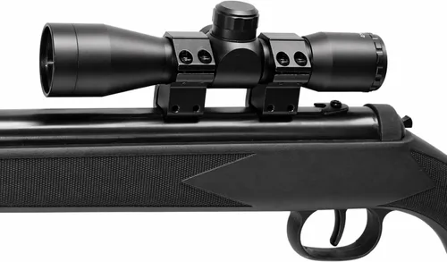 Vista 9 de TRINITY Alcance compacto 4x32 compatible con Crosman RepeatAir 1077 - Alcance de rifle de aire de retícula Mil-Dot con anillos, negro mate