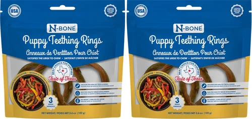 Vista 32 de N-Bone Anillos de dentición para cachorros, sabor a mantequilla de maní, masticables naturales para la dentición y golosinas para masticar, ayuda a