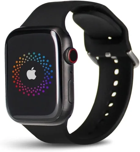 Vista 2 de Apple Watch Nike Serie 4 (GPS + Celular), Correa deportiva negra., 40mm, Caja de acero inoxidable.