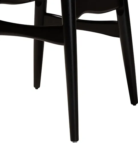 Vista 7 de Baxton Studio Tarana - Juego de 2 sillas de comedor, color crema/negro/marrón claro