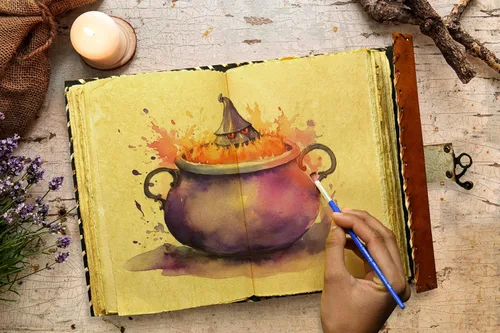 Vista 4 de SH SHIFAA HANDICRAFT Hocus Pocus, libro de hechizos Hocus Pocus, libro de hechizos Hocus Pocus, decoración de Halloween, decoración de diario
