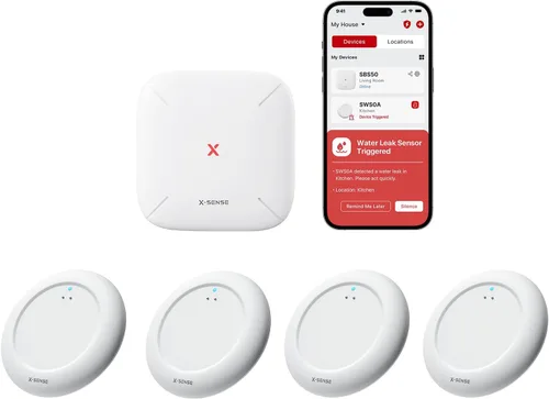 Vista 10 de X-Sense Detector de fugas de agua Wi-Fi, paquete de 1, complemento SWS0A41