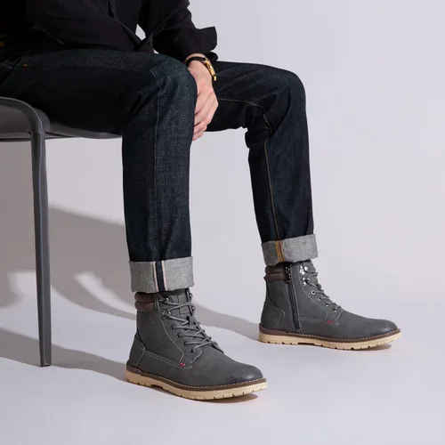 Vista 6 de Vostey Botas de senderismo impermeables para hombre, botas chukka casuales para hombres