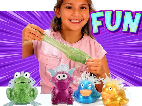 Vista 5 de JA-RU Squeezy Goblin Monster Squishy Juguetes para niños (6 juguetes esponjosos Mochi surtido) Bola antiestrés con purpurina gigante. Juguetes