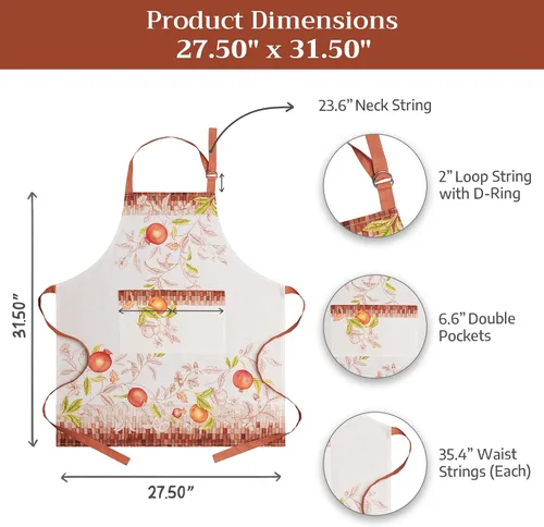 Vista 921 de Maison d' Hermine Delantales para mujer con bolsillo, 100% algodón (27.50 x 31.50 pulgadas)