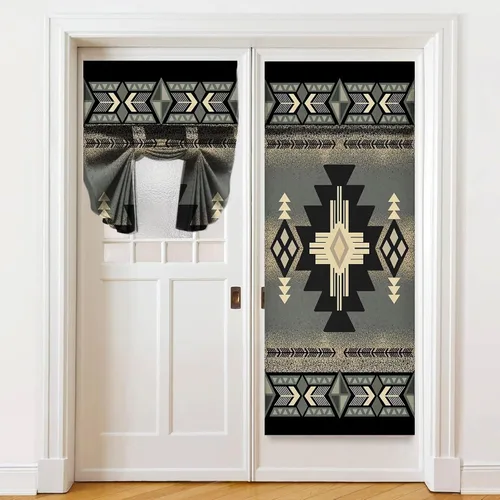 Vista 32 de Cortinas de puerta negras y rojas para ventanas de puerta, estampado de leopardo y cebra, cortinas de ventana para puerta de vidrio francesa