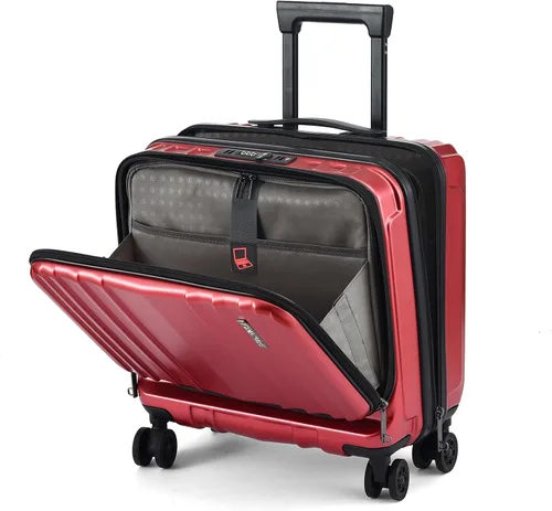 Vista 10 de TydeCkare Equipaje de mano de 16" con 2 compartimentos para portátil, Negro, 16 pulg., Negocios