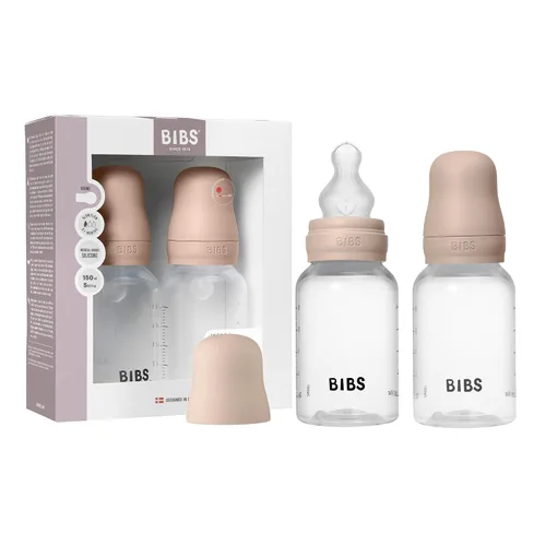 Vista 15 de BIBS Biberón de plástico, 5.1 onzas, paquete de 1, pezón de silicona, azul bebé
