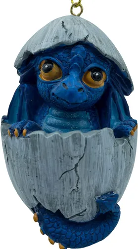 Vista 7 de Figura de adorno de árbol de Navidad con diseño de dragón azul bebé