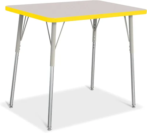 Vista 36 de Berries Mesa rectangular para actividades, altura A, Gris/Negro/Negro, 1